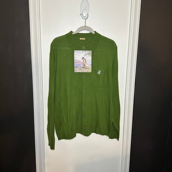 NEW The Shepherd Undercoverism Moss Green Wool Cashmere Cardigan Size Large - Picture 4 of 12
